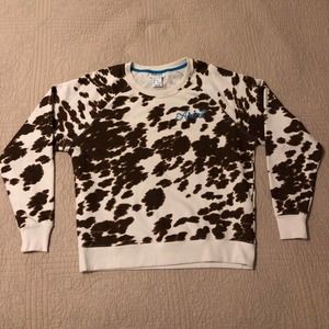 Ariat real hide crew sweatshirt women’s Large stitched logo long seevel